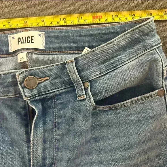 PAIGE Hoxton Slim CROP jeans high rise size 29 stretch ankle designer blue - Picture 11 of 13
